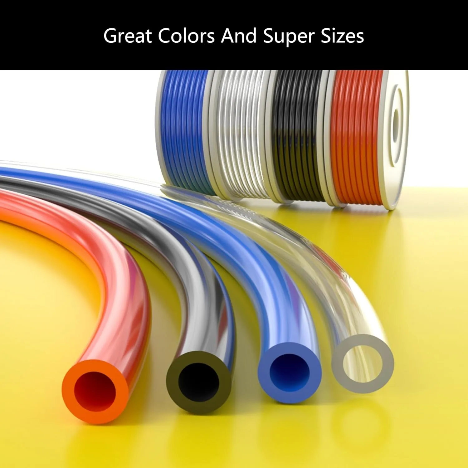 Orange 4mm Air Line Industrial PU Trachea Air Intake Hose Line Kit Fitting Tools - 10M/32.8Ft Chew-Resistant Hose for Farmland Drip Systems