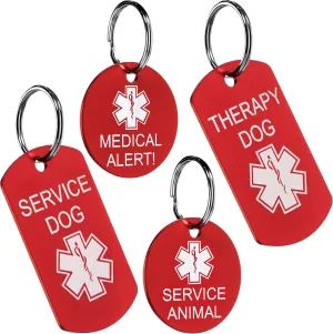 Providence Engraving 2 Personalized Medical Alert ID Tags - Set of 2, Engraved for Therapy Dogs, Therapy Animals, Service Dogs and Animals