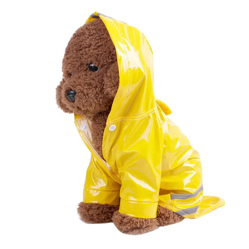 Puppy Pet Rain Coat Hoody Waterproof Jackets PU