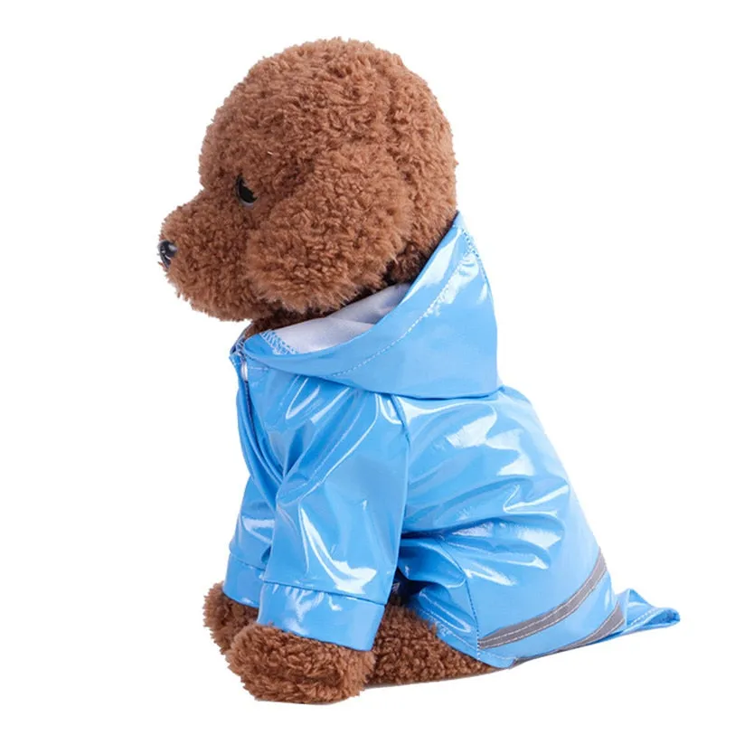 Puppy Pet Rain Coat Hoody Waterproof Jackets PU