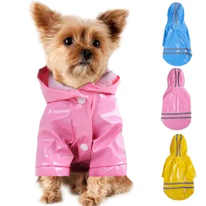 Puppy Pet Rain Coat Hoody Waterproof Jackets PU