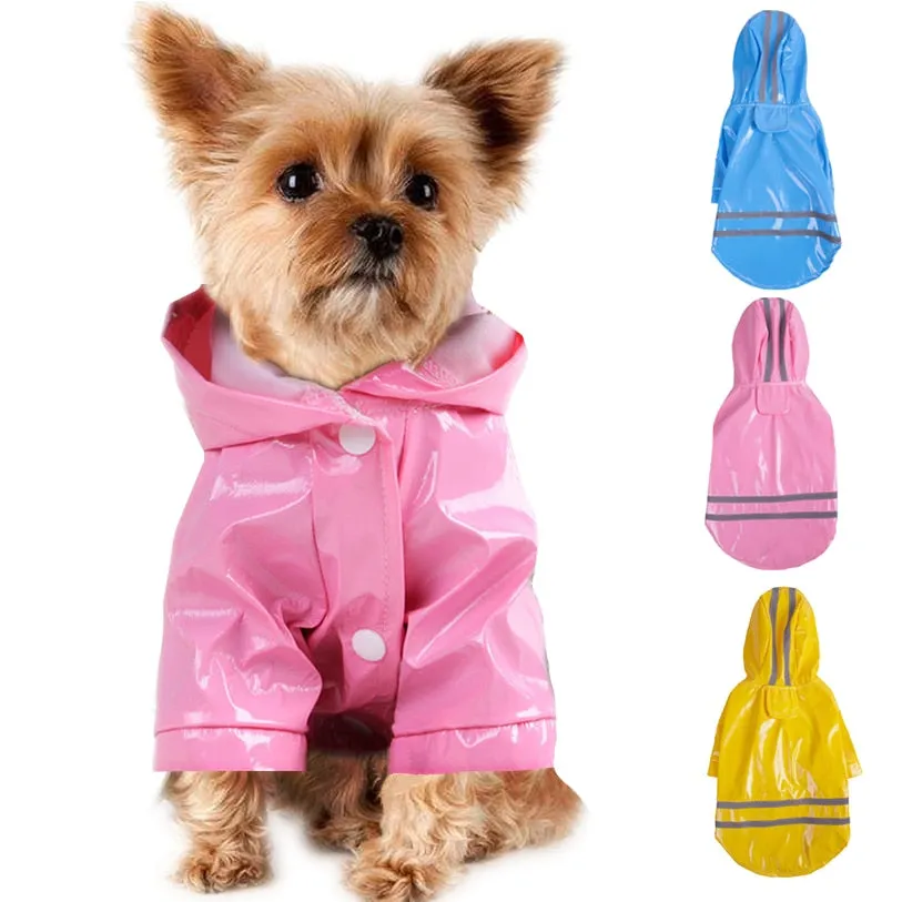 Puppy Pet Rain Coat Hoody Waterproof Jackets PU