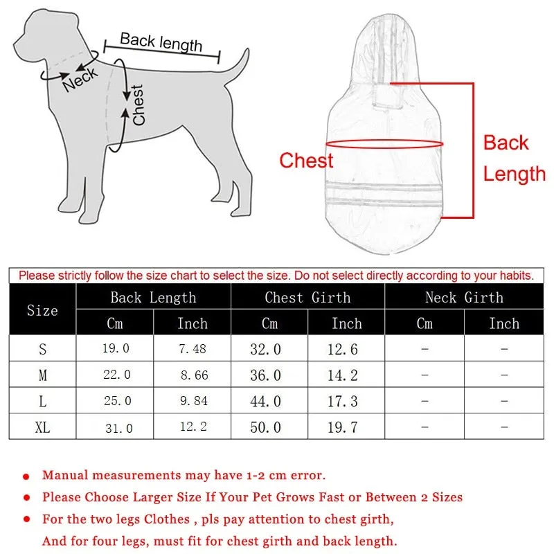 Puppy Pet Rain Coat Hoody Waterproof Jackets PU