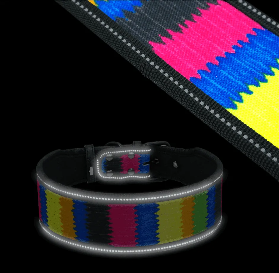 Rainbow Wide Dog Collar