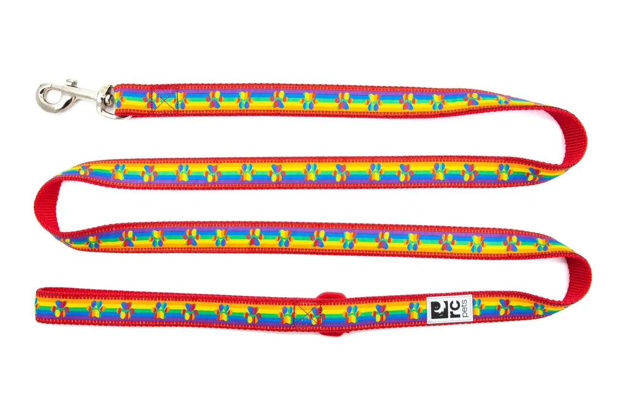 RC Pets Patterned Dog Leash 1"x6' - Rainbow Paws