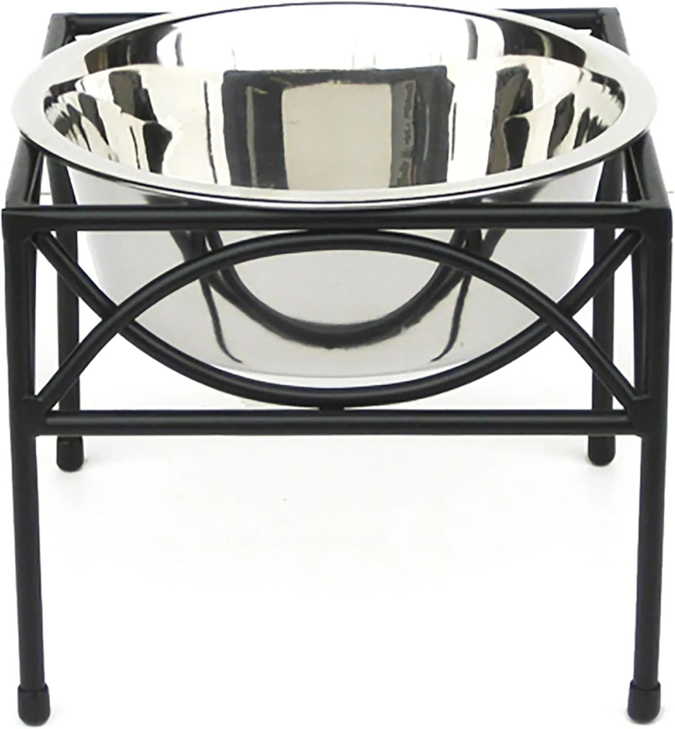 Regal Single Bowl Raised Feeder - Elevated Feeding Station - Metal, Wrought Iron Dog Bowl, Best Single Diner, Pet Bowl for Small, Medium, Large and XL Dogs - NMN Designs (Large - 12" Tall)