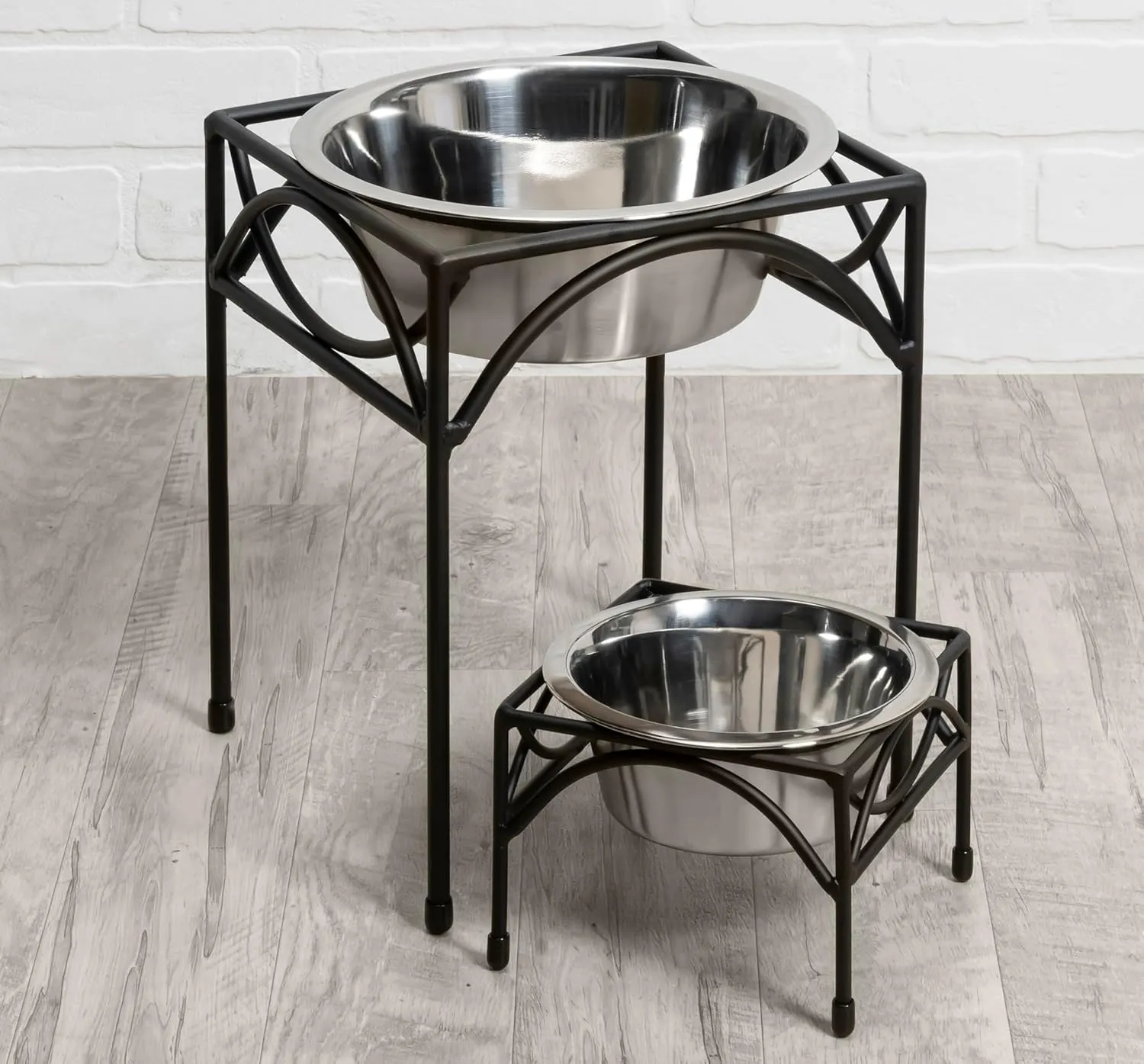 Regal Single Bowl Raised Feeder - Elevated Feeding Station - Metal, Wrought Iron Dog Bowl, Best Single Diner, Pet Bowl for Small, Medium, Large and XL Dogs - NMN Designs (Large - 12" Tall)