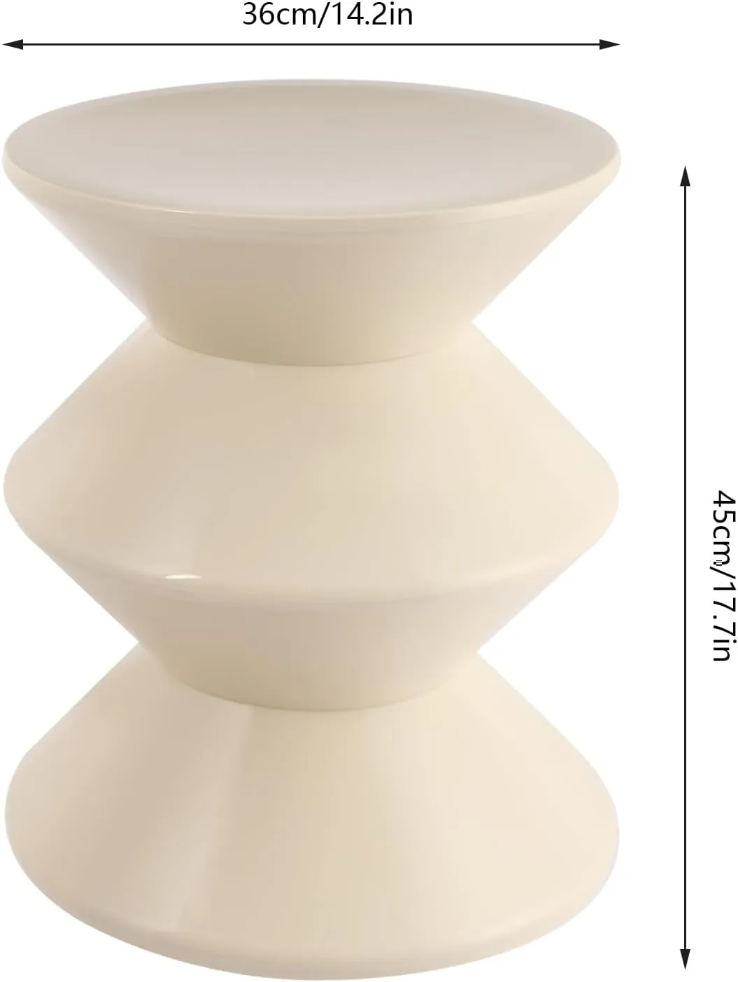 Round Side Table, White Sofa Side Table Modern End Table Floor Standing Coffee Table for Living Room Bedroom Office