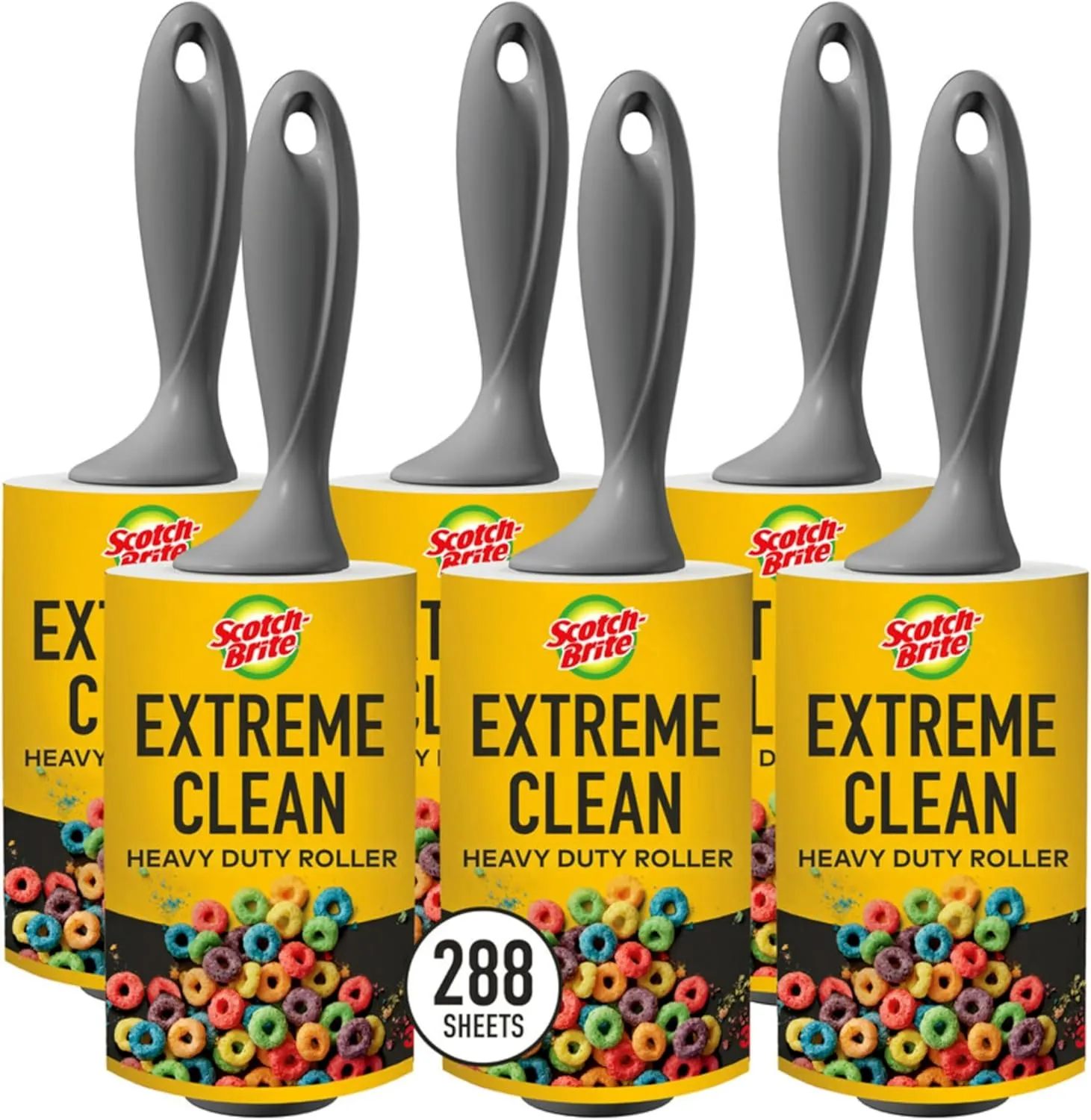 Scotch-Brite 50% Stickier Lint Roller, Works Great On Pet Hair, 48 Sheets, Pack of 6