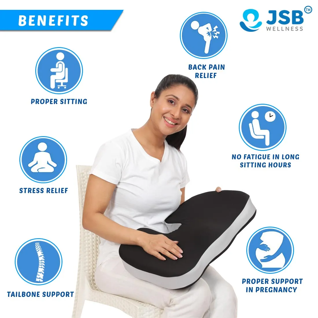 Spine Support Pillow Combo : Coccyx Pillow & Back Rest