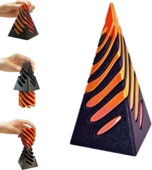 Spiral Fidget Toy,Impossible Pyramid Passthrough Sculpture,Pyramid Passthrough Sculpture-3D Printed Spiral Cone Toy Pyramid,Decor Home Desktop Fidget Toys for Adults with Anxiety(Gold)