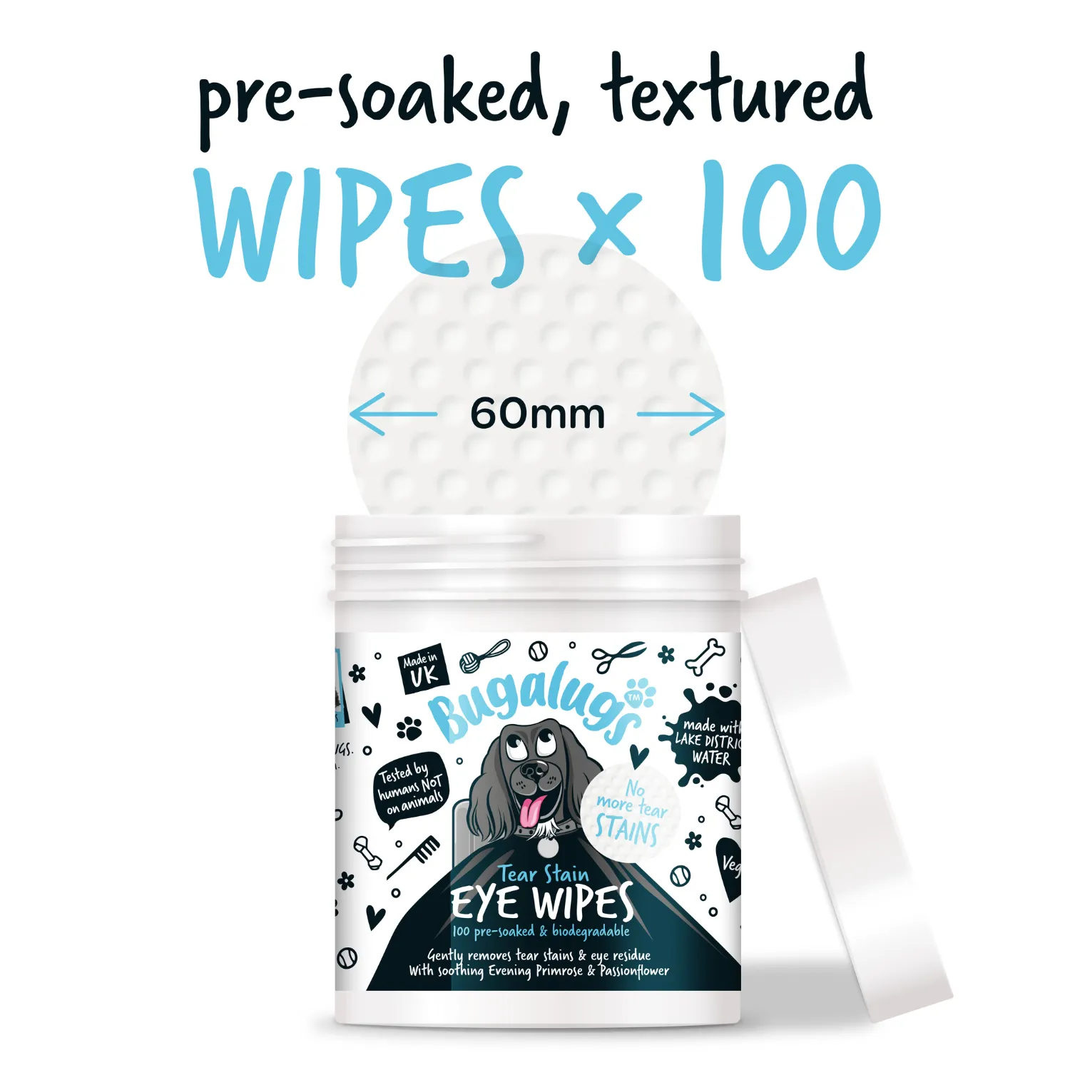 Tear Stain Eye Wipes for Dogs 100 Pre-soaked & Biodegradable Wipes
