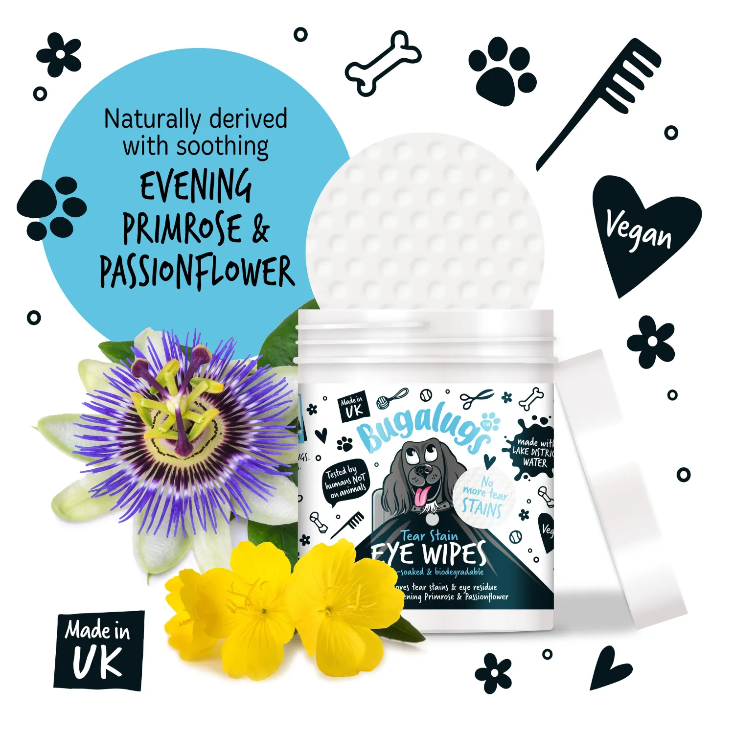 Tear Stain Eye Wipes for Dogs 100 Pre-soaked & Biodegradable Wipes