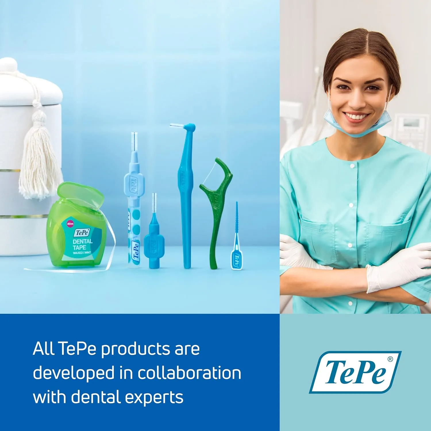 TePe Pack of 6 Interdental Brush Angle, Angled Dental Brush for Teeth Cleaning, Multi Pack