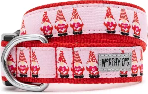 The Worthy Dog Cupid Gnome Collar - Stylish Pet Holiday Accessories Adjustable Collars Festive Christmas for Dog Large Size