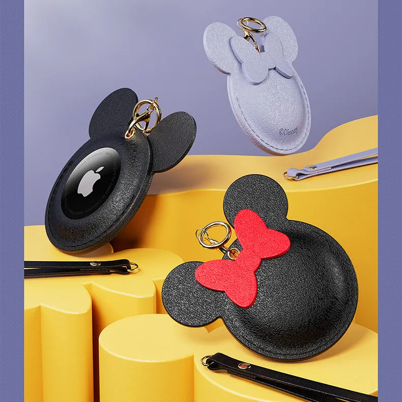 UKA Disney Keychain Leather Case for Apple AirTag with Lanyard