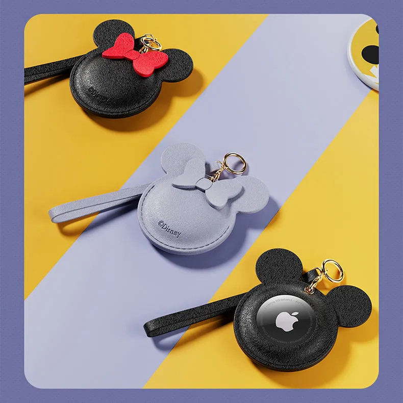 UKA Disney Keychain Leather Case for Apple AirTag with Lanyard
