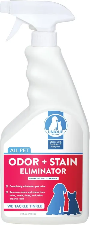 Unique Pet Odor and Stain Eliminator - 24 oz. Ready-to-Use Liquid Spray - Bio-Enzymatic Formula Eliminates Old and New Pet Odor and Pet Stains