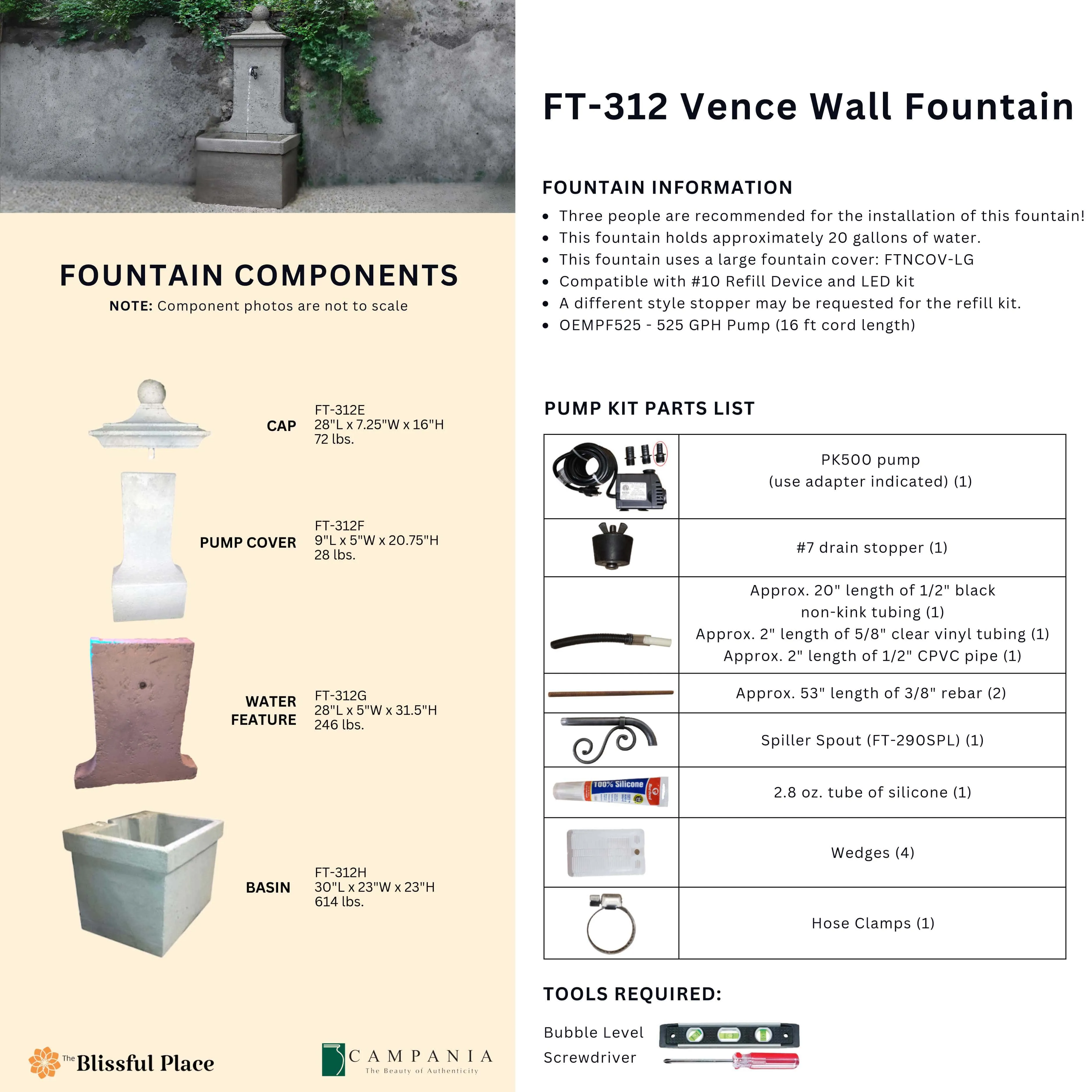 Vence Wall Fountain Campania International