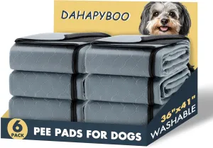 Washable Pee Pads for Dogs,6Pack Reusable Puppy Pads for Dogs,36x41 Non-Slip Waterproof Pet Training Pads for Crate, Playpen, Bed, Sofa,Whelping Box, Potty Training