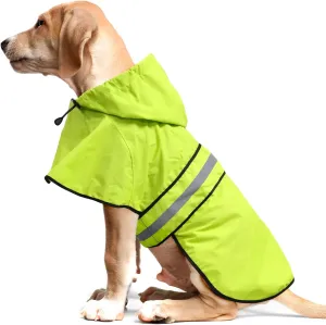 Weesiber Dog Raincoat, Adjustable Waterproof Dog Rain Jacket Poncho with Reflective Strip and Leash Hole, Lightweight Pet Rain Coat for Small to X-Large Doggos (M, Green)
